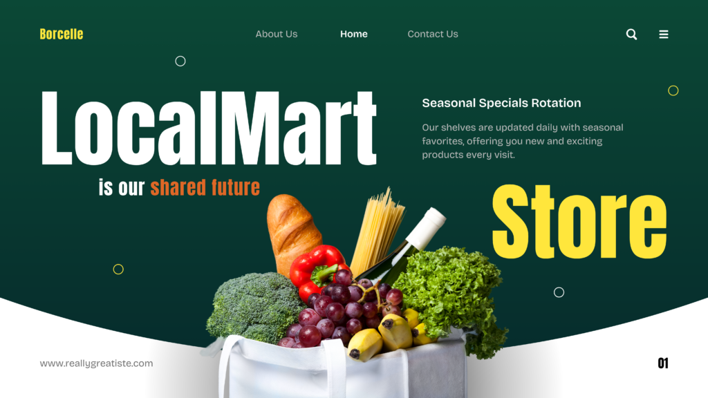 green yellow modern groceries store presentation